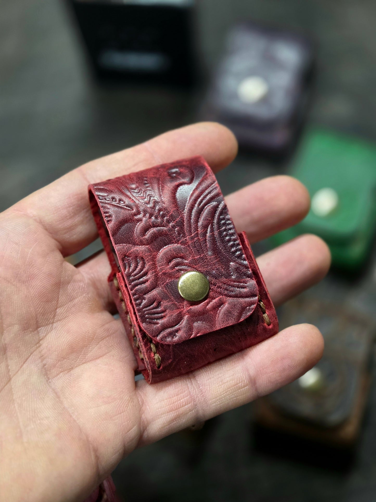 Zippo Çakmak Kılıfı Çiçek Desenli