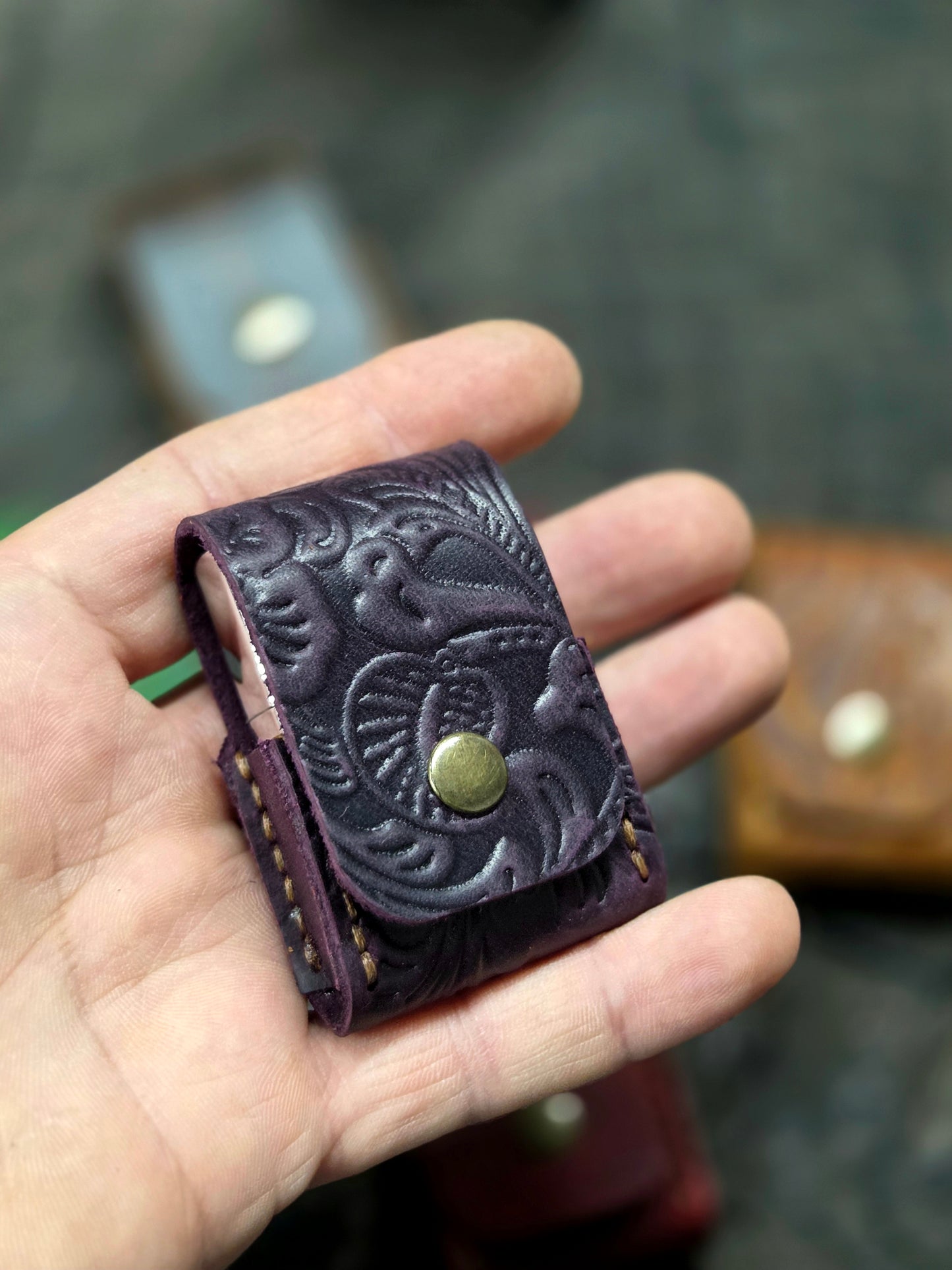 Zippo Çakmak Kılıfı Çiçek Desenli