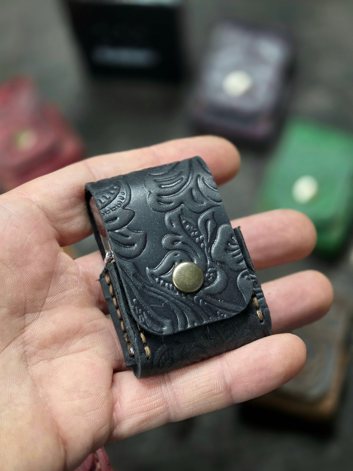 Zippo Çakmak Kılıfı Çiçek Desenli