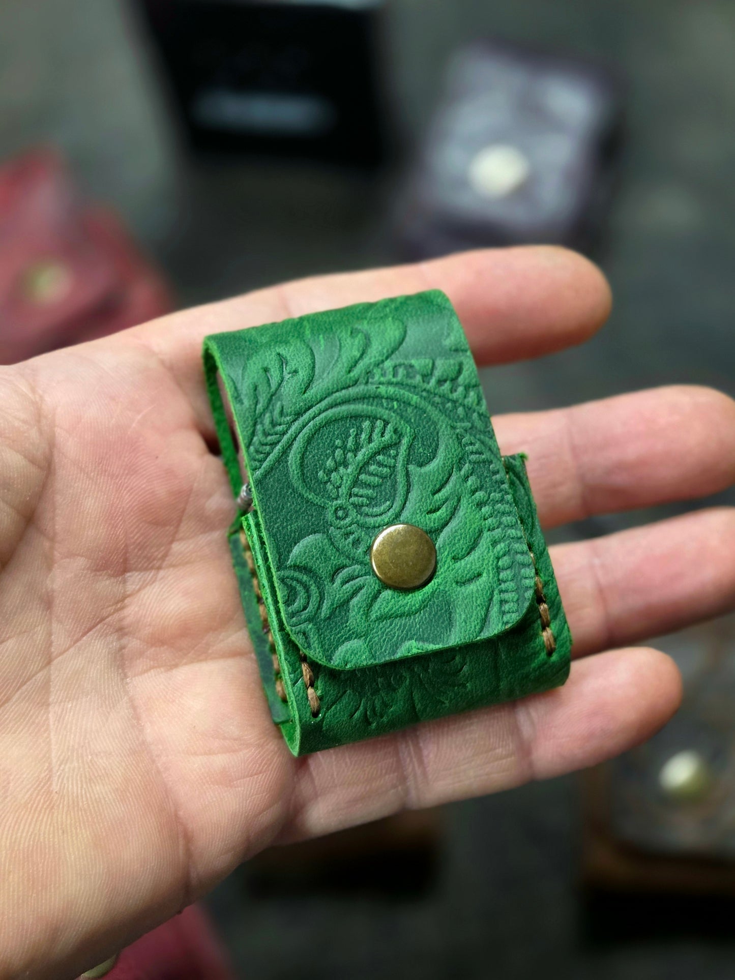 Zippo Çakmak Kılıfı Çiçek Desenli
