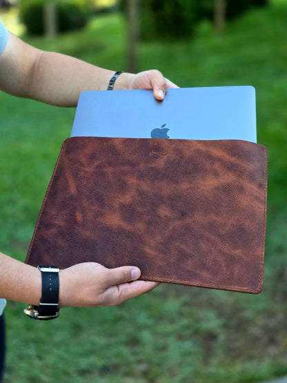 Macbook Kılıfı Düz Deri 13 inç Slim Kılıf