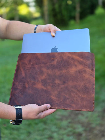 Macbook Kılıfı Düz Deri 13 inç Slim Kılıf