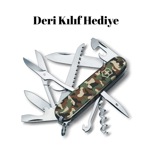 Victorinox 1.3713.94 Kamuflajlı Huntsman Çakı(Deri Çakı Kılıfı Hediyeli!)