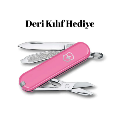 Victorinox 0.6223.51G Classic Pembe Çakı(Deri Çakı Kılıfı Hediyeli!)