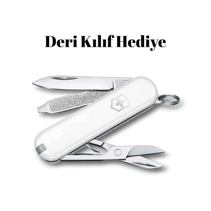Victorinox 0.6223.7G Classic Çakı,Beyaz(Deri Çakı Kılıfı Hediyeli!)