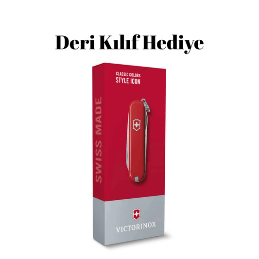 Victorinox 0.6223.G Classic Çakı, Kırmızı(Deri Çakı Kılıfı Hediyeli!)