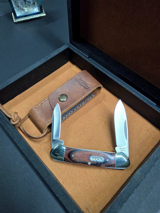 Çakı Kılıfı+Buck 389 Canoe+Özel Ahşap Hediye Kutusu