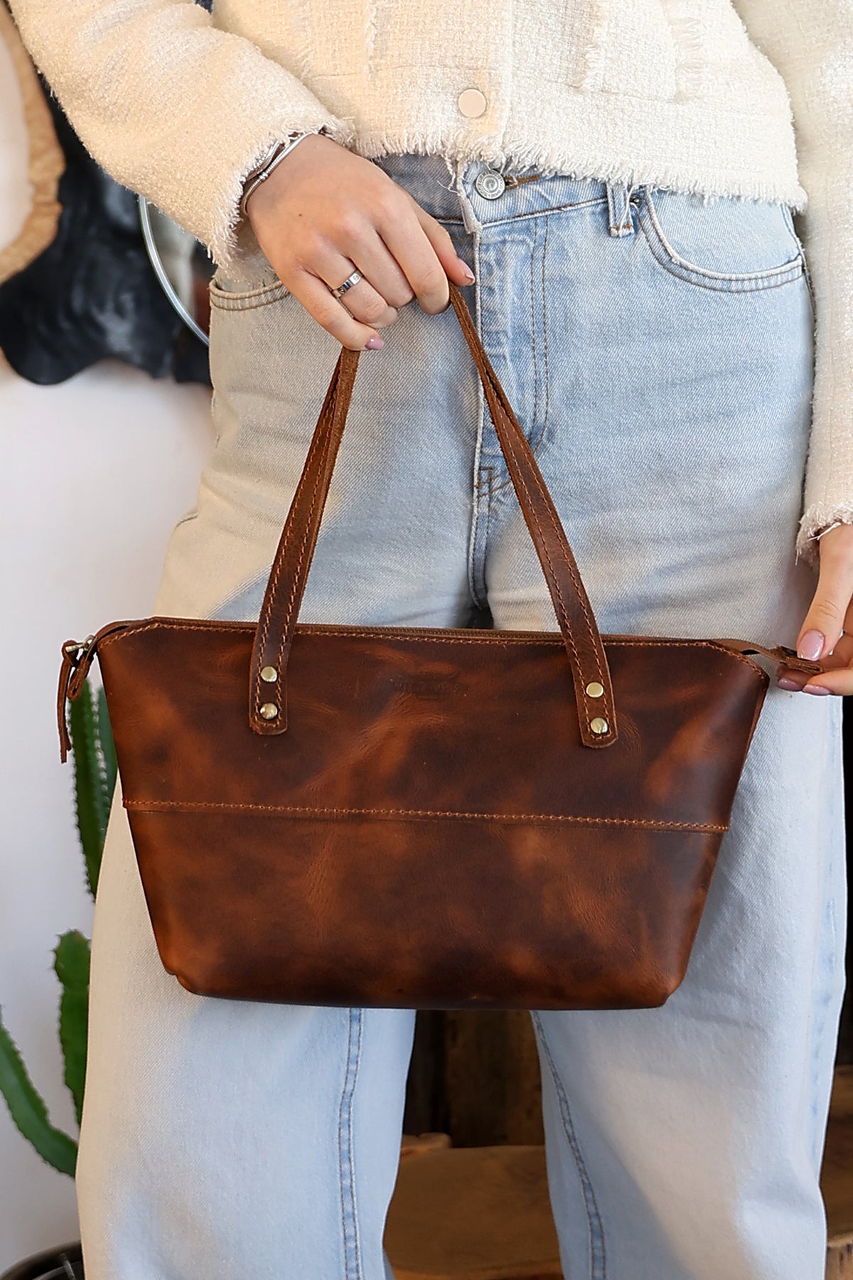 Tote Bag Small Fermuarlı Kadın Kol Çantası