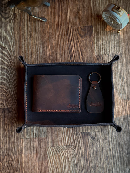Collector Set - Deri Tepsi + Classic Cüzdan + Anahtarlık